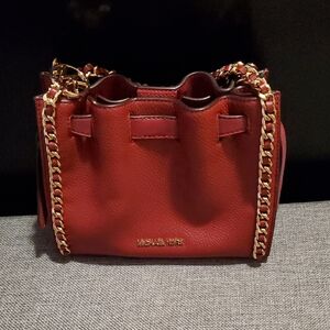 Michael Kors Red Mini Bag with Gold Chain